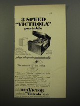 1952 RCA Victor Model 2ES38 Phonograph Ad - 3 Speed Victrola portable - £14.54 GBP