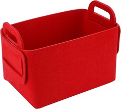 Storage Basket Felt Storage Bin Collapsible And Practical Box Organizer With - £29.19 GBP