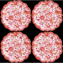 The Pioneer Woman Painterly Floral Coral 8.7&quot; Salad Plates Melamine Set 4 - $23.67