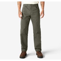 Dickies Relaxed Fit Heavyweight Duck Carpenter Work Pants Olive Green Mens 44x30 - £15.41 GBP