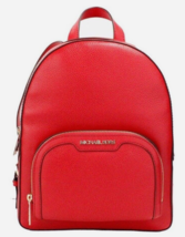 New Michael Kors Jaycee Medium Zip Pocket Backpack Leather Bright Red - £89.38 GBP