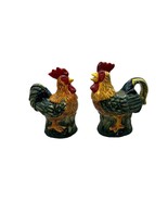 Rooster Chicken Ceramic Sugar &amp; Creamer Set Lidded Home Farmhouse Kitche... - $19.79