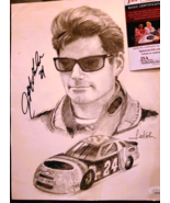 Leo Koch Original Drawing Jeff Gordon #24 Dupont NASCAR Signed by Gordon... - $54.45