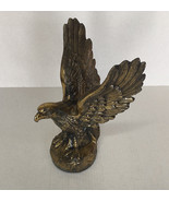 Vintage metal eagle bird  large figurine statue open wing felt bottom ho... - $28.89 CAD