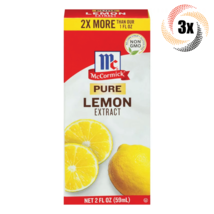 3x Packs McCormick Pure Lemon Flavor Extract | 2oz | Fast Shipping - £18.35 GBP