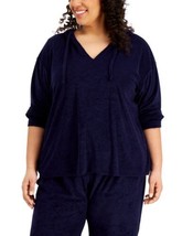 Rebellious One Womens Trendy Plus Size Loop Terry Hoodie Color Navy Size 2X - £38.11 GBP