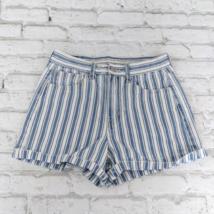American Eagle Shorts Womens 2 Blue White Striped High Rise Cotton Mom S... - £19.58 GBP