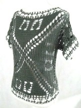 Handmade Top Lace Crochet Lightweight Gray Knit Summer - £34.81 GBP