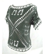 Handmade Top Lace Crochet Lightweight Gray Knit Summer - £34.25 GBP