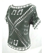 Handmade Top Lace Crochet Lightweight Gray Knit Summer - $59.77 CAD