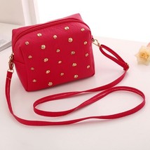 Fashion Lady Bags PU Leather Zipper Rivets Design Woman Cross Body One Shoulder  - £13.97 GBP