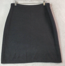 Carole Little A Line Skirt Womens Medium Black Wool Ribbed Elastic Waist Casual - £12.77 GBP