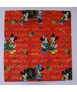 DISNEY MICKEY & MINNIE MOUSE Throw PILLOW SLIP CASE School Theme 14X15" - $29.95