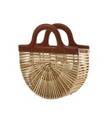 Bamboo Woven Summer 2023 Trend Handheld Women&#39;s Bag Straw Hollow Beach V... - £45.11 GBP