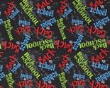 Cotton Back to School Chalkboards Boards Black Fabric Print by Yard D584.73 - $12.95