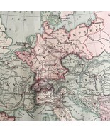 1879 Map Europe Western And Central Victorian Geography 1st Edition DWAA9 - £62.57 GBP