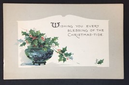 Antique Christmas-Tide Blessings Greeting Card Divided Back Gibson Art Co. - £11.96 GBP