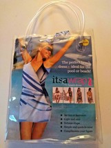 Its A Wrap Blue  Beach Dress Cover Up With Carrying Bag Size Medium - $15.85