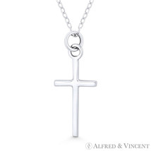 Latin Crucifix Catholic Christian Cross Necklace Pendant in .925 Sterling Silver - £10.01 GBP+