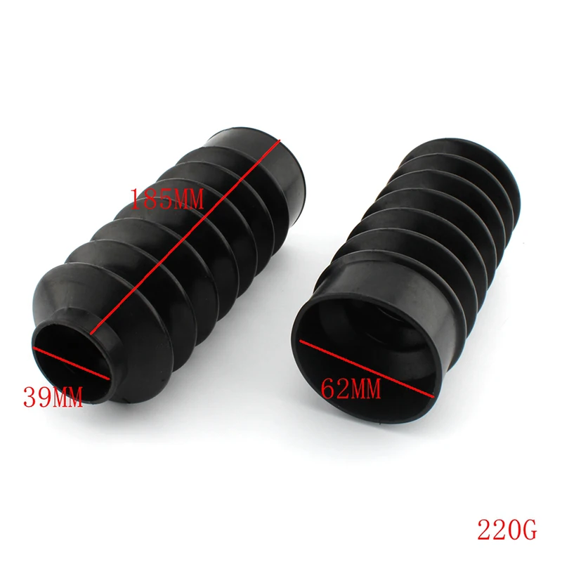 39mm Motorcycle Front Fork Cover Gaiters Gators Rubber Long Boots for Harley D - £20.39 GBP