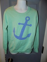 CREWCUTS J. Crew Anchor Nautical Mint Green Sweater Size 8 Girl's EUC - $22.40