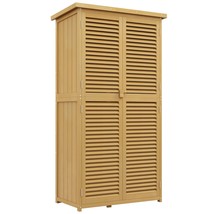 Outsunny 5x3 Wooden Outdoor Storage Shed Cabinet Yellow - $295.99