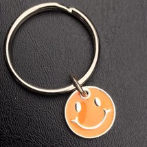 Orange Happy Face Keychain Key Ring - $12.99