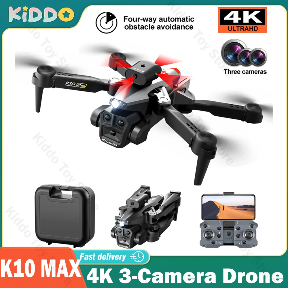 K10MAX HD Aerial Drone 4K 3 Camera Professinal Obstacle Avoidance Remote... - £55.65 GBP+