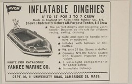 1963 Print Ad Avon Inflatable Dinghies Rubber Rafts Yankee Marine Cambridge,MA - $8.98