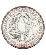 1991 Australie Argent 1oz Kookaburra (Bu État) Km #138 - $1,731.06 MXN