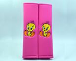 2 pieces (1 PAIR) Tweety Bird Embroidery Seat Belt Cover Pads (Pink Pads) - $16.99