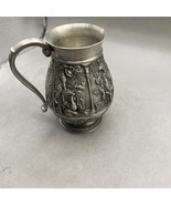 VTG German Zinn SKS 95% Pewter Embossed Engraved Tankard Stein 5&quot; Germany - $678.37 MXN