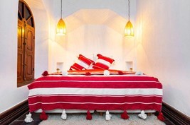 Red blanket handmade moroccan blanket, Berber blanket, Throw woven blanket - £120.98 GBP