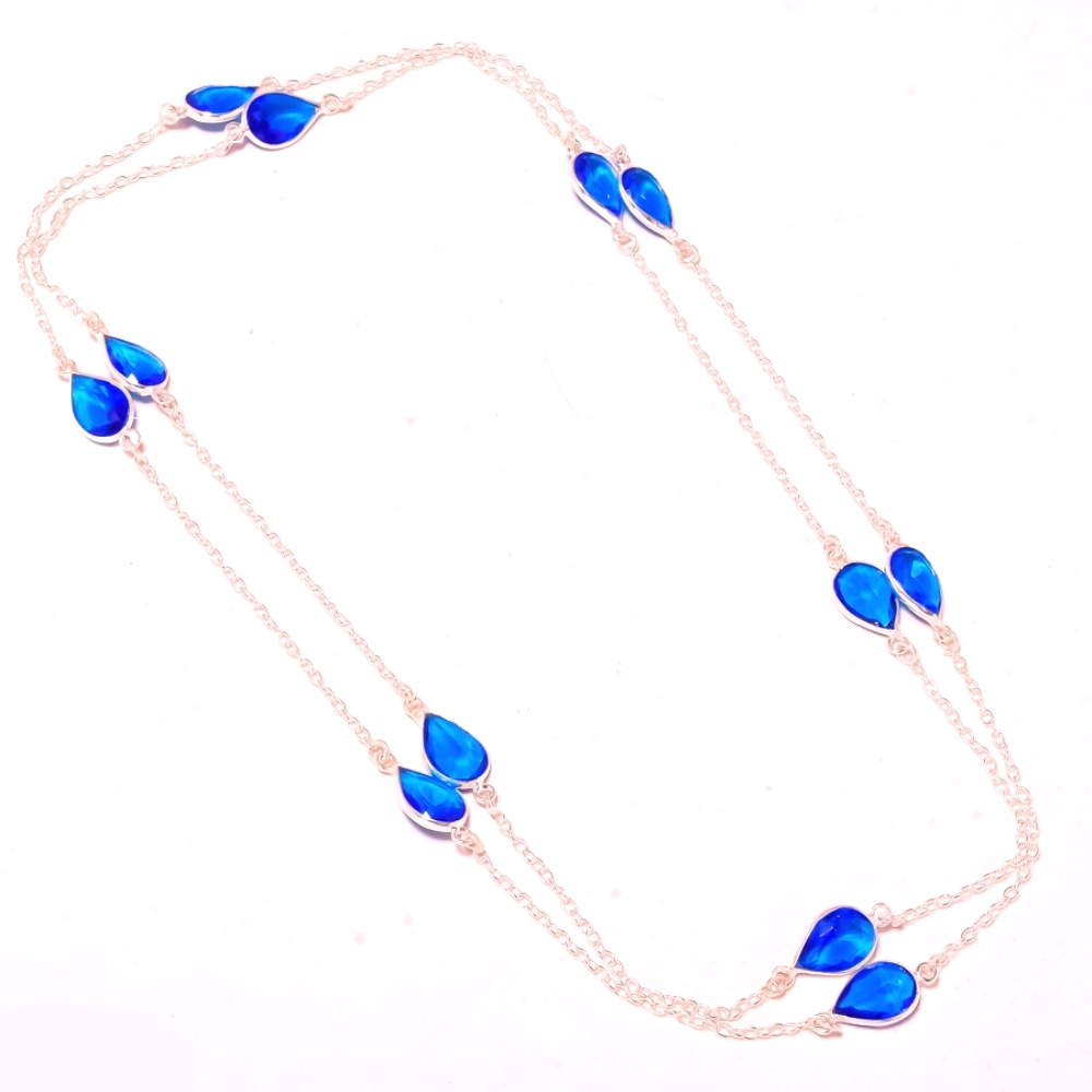 Primary image for London Blue Topaz Gemstone Fashion Christmas Gift Necklace Jewelry 36" SA 904