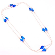 London Blue Topaz Gemstone Fashion Christmas Gift Necklace Jewelry 36" SA 904 - £5.15 GBP