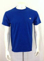 Champion Authentic Blue Crew Neck Men&#39;s Short Sleeve Logo T Shirt Size Medium - £7.03 GBP