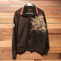 Marc Ecko Koi Fish Hoodie Jacket Mens Medium Black Full Zip Up Y2K - £69.30 GBP