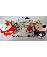 Maneki Neko Lucky Cat keyring charm Japanese Good Luck Gift beckoning be... - $4.65