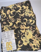 NEW LuLaRoe OS (2-10) Black Cream Floral Fishnet Pattern Leggings - $21.77
