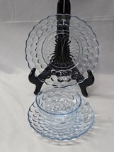 Vintage BUBBLE BLUE Breakfast Set By ANCHOR HOCKING - Set Of 3 - Circa 1940 - $16.81