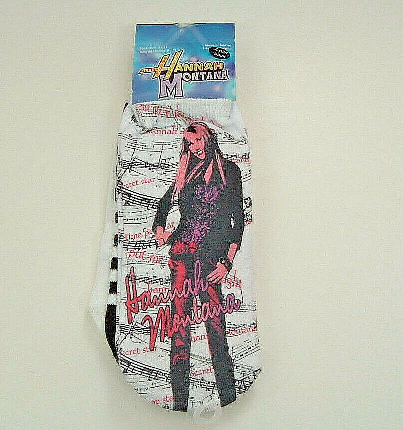 Primary image for Hannah Montana backstage pass 4 pack socks size 9-11
