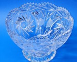 Vintage EAPG American Brilliant Crystal Pinwheel Sawtooth Footed Candy D... - $31.97