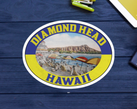 Diamond Head Decal Sticker 3.75&quot; x 2.75&quot; Hawaii Vintage Style Vinyl - £4.18 GBP