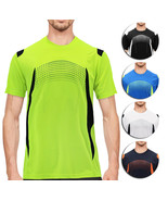 Men&#39;s Gym Workout Sport Two Tone Running Performance Quick-Dry T-shirt - £15.08 GBP