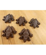 5 Cast Iron Frogs Paper Weight Garden Yard Shelf Decor Figurine 3 1/2&quot; R... - $39.47 CAD