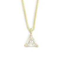 Authenticity Guarantee 
Trillion Solitaire Diamond Triangle Pendant Necklace ... - £1,594.71 GBP