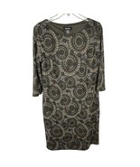 Nine West Metallic Print Knit Sheath Dress 3/4-Sleeve Brown Sz. M - $535.15 MXN