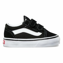 Vans Old Skool V Black/True White Canvas Suede Strap Unisex Kids CHOOSE SIZE !!! - £26.88 GBP