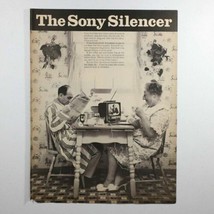 Vtg The Sony Silencer TV with Earphone Print Ad - $7.20