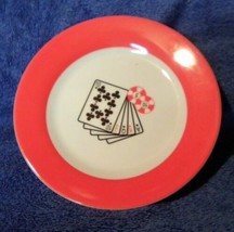 New Hard Plastic Melamine Cards Hand Poker Black Chip Lot of 8 Saucers  - $19.79